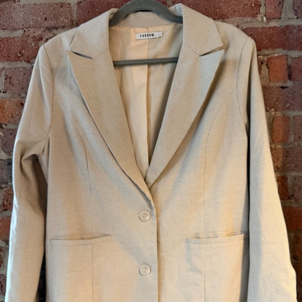 Farrow Windowpane Pattern Blazer - Size Large